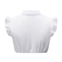 Oktoberfest Women's White Dirndl Blouse with Ruffle Sleeves - Retrorobe