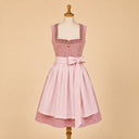 Premium Blush Pink Jacquard Oktoberfest Dirndl & White Puff Sleeve Blouse Set