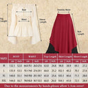Ensemble de voyageuse médiévale avec chemisier, jupe longue et ceinture corset