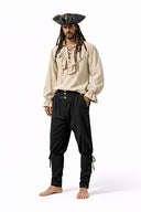 Men's Black Pirate Costume Set with Black Pant.