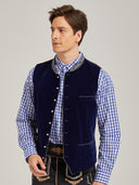 Men's Blue Bavarian Oktoberfest Velvet Vest