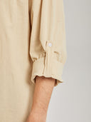 Men's Beige Medieval Tunic & Rust Brown Pants Costume Set