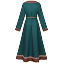 Vestido largo vikingo medieval con cinturón