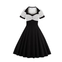 Dot Contrast Charm Midi Dress