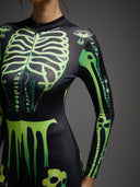 Women's Neon Skeleton Witch 3-Piece Halloween Costume Set