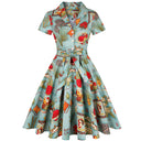 Midikleid mit Tropenmuster