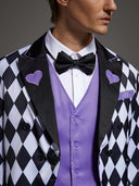 Men's Purple Harlequin Tailcoat 3-Piece Halloween Costume