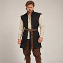 Ensemble de costume 4 pièces pour homme avec gilet noir de rôdeur médiéval