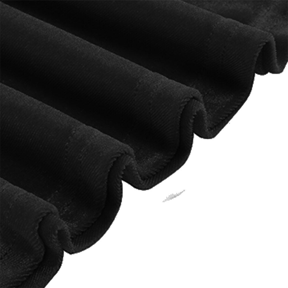 Women's 1950s Velvet V-Neck Long Sleeve Swing Dress