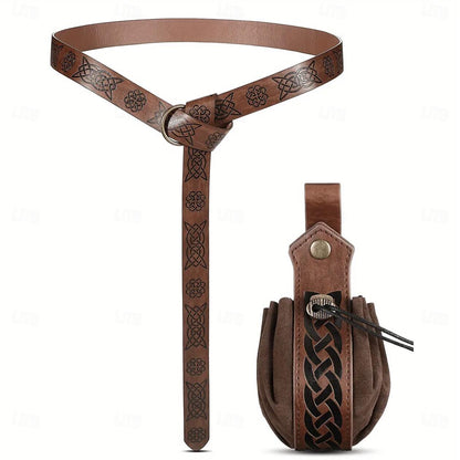 Viking & Alquimista Styles Belt Set: Scabbard, Pouch, Magic Bottle