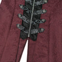 Men's Burgundy Gothic Vampire Tailcoat Costume Set