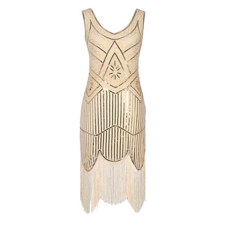 Beaded Sequin Flapper Dress with Art Deco
