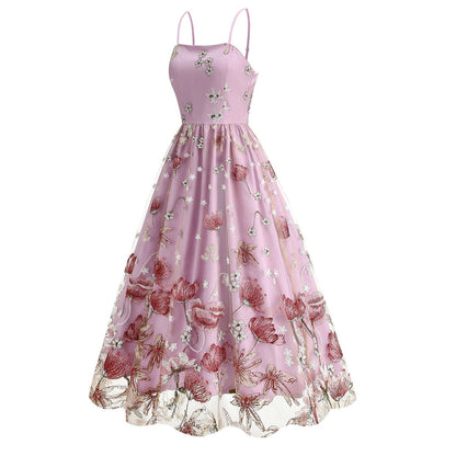 Floral Embroidered Midi Dress