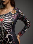 Women's Sugar Skull Bride 3-Piece Halloween Costume Set