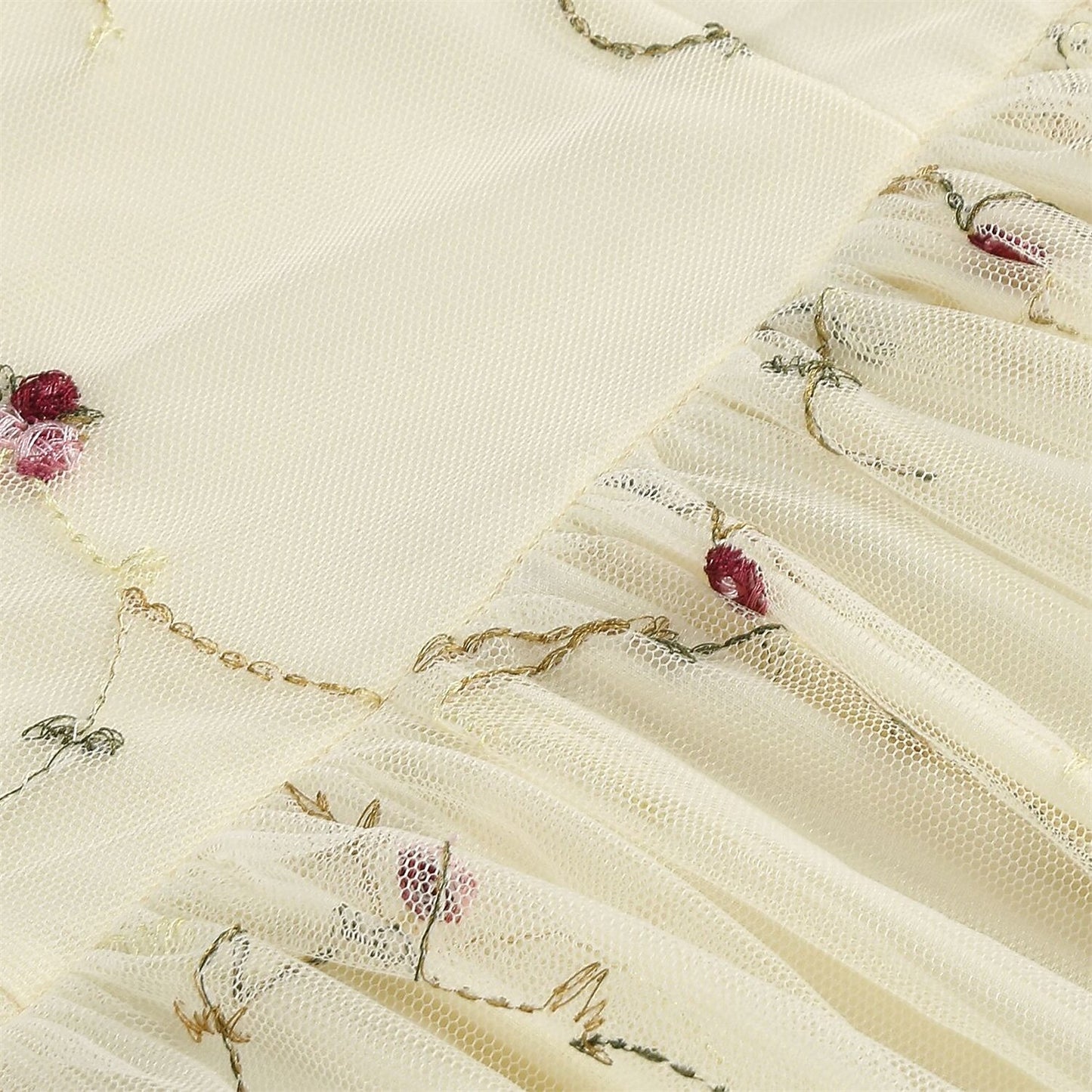 Embroidered Tie Strap Midi Dress