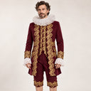 Men's Burgundy Gold-Vine Aristocrat 6-Piece Costume Set