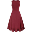 Renaissance Style Sleeveless Dress with Lace-up Waist - Retrorobe