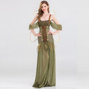 Vestido largo de hada medieval con accesorios