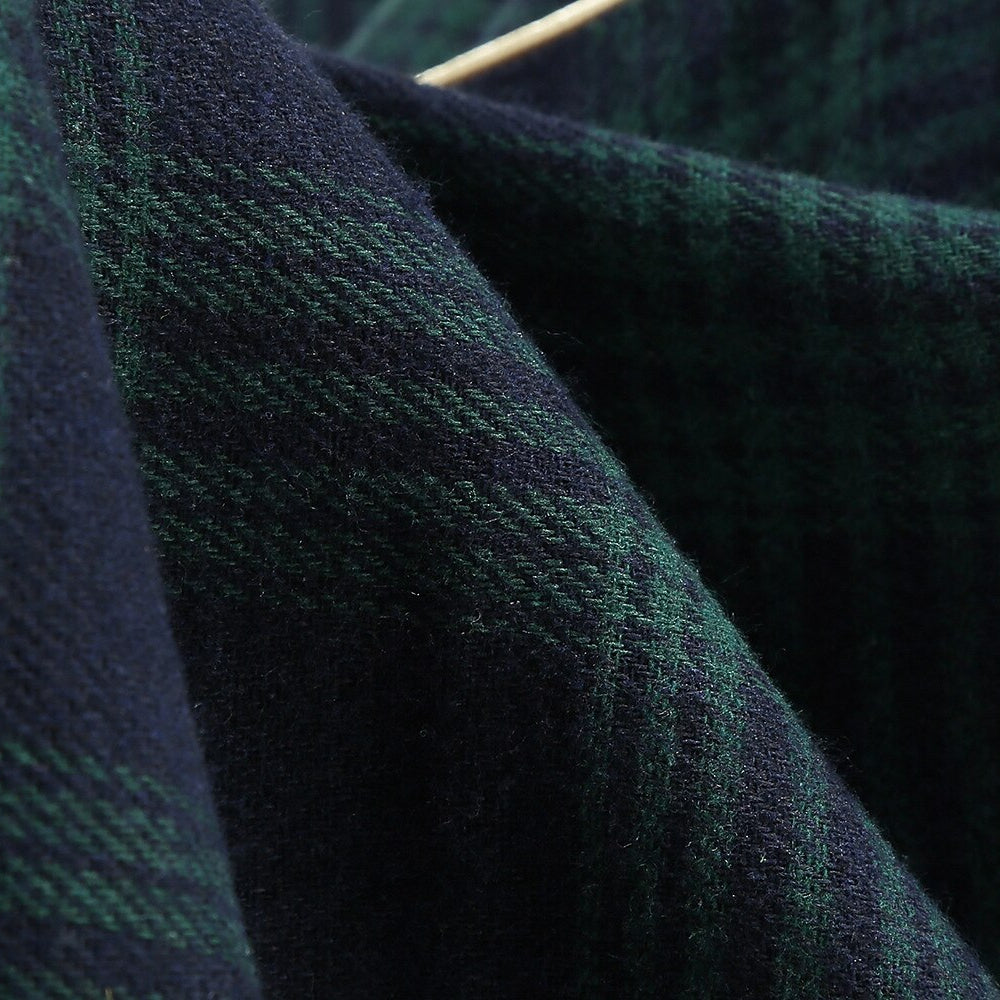 Women's 1950s Plaid Lapel Collar Swing Dress