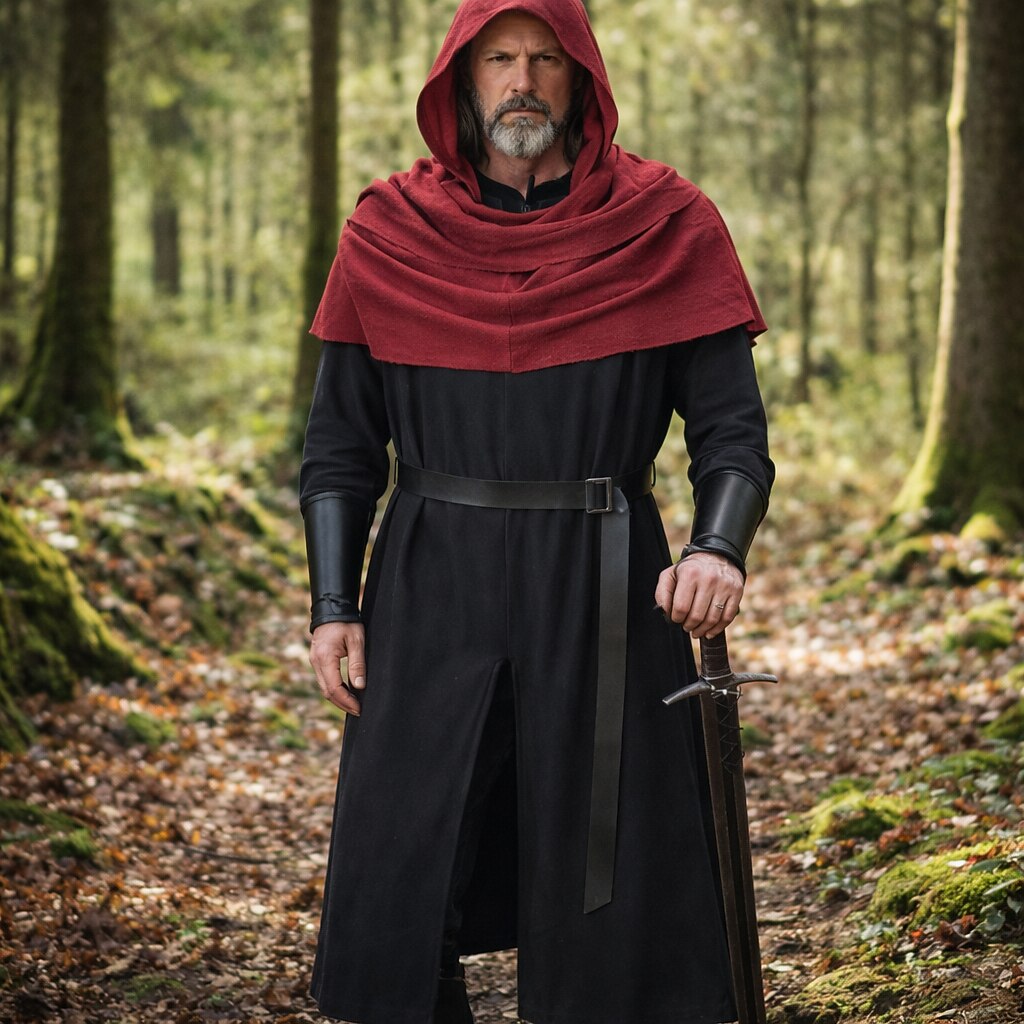 Medieval Knight RangerShawls Tunic Set with Belt Arm Bracer