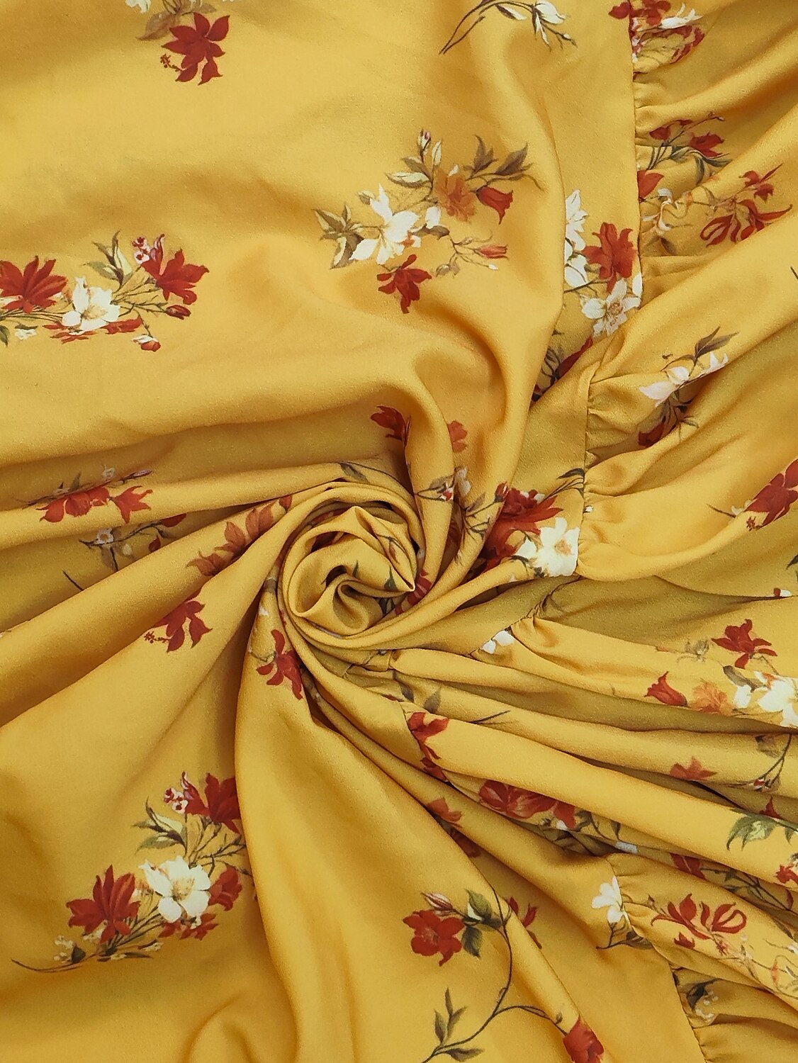 Retro 70s Bohemian Floral Fit-and-flare Maxi Dress