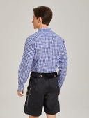 Men’s Blue Checkered Oktoberfest Shirt for Lederhosen