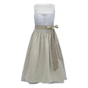 Women’s Oktoberfest Ice blue Midi Dirndl Dress with Taupe Apron