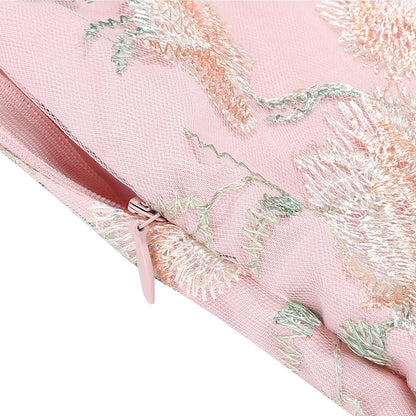 Floral Embroidered Sweetheart Midi Dress