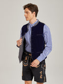 Men's Blue Bavarian Oktoberfest Velvet Vest