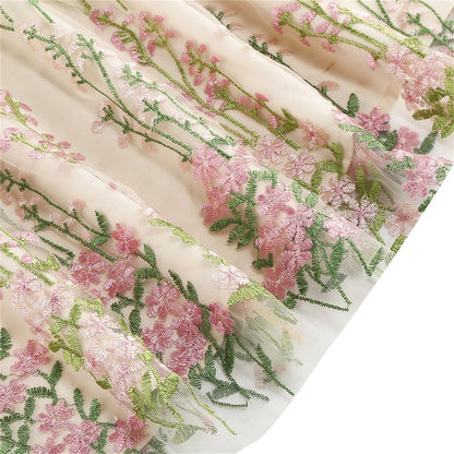 Floral Embroidered V-Neck Midi Dress