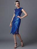 Art Deco Sequin Tassel Flapper Cocktail Dress