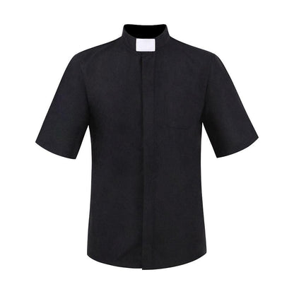 Tab Collar Priest Shirt with Short Sleeve