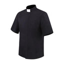 Camisa de sacerdote con cuello de solapa y manga corta