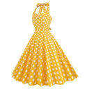 Polka Halter Charm Midi Dress