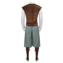 Conjunto de aventurero medieval con chaleco, camisa y pantalones