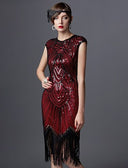 Art Deco Sequin Tassel Flapper Cocktail Dress