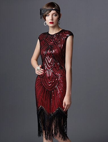 Art Deco Sequin Tassel Flapper Cocktail Dress
