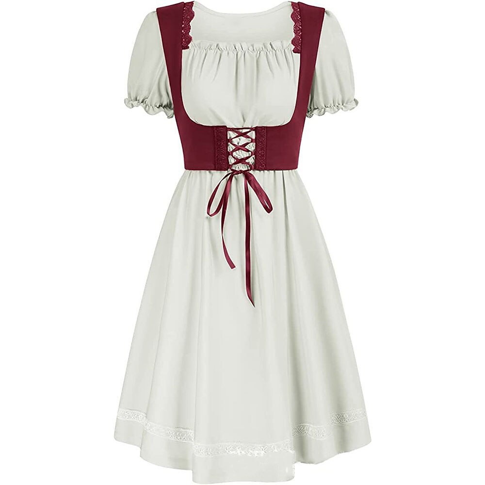 Renaissance Puff Sleeve Knee-Length Dress