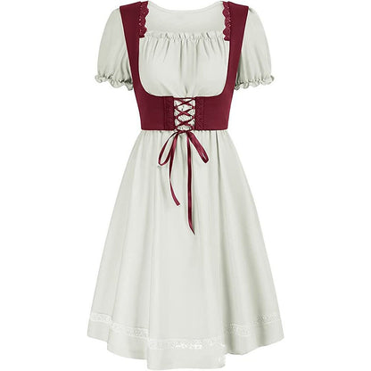 Renaissance Puff Sleeve Knee-Length Dress