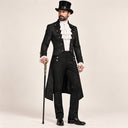 Men's Black Scroll Brass-Button Victorian Gentleman 5-Piece Costume Set