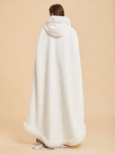 Women's Ivory Medieval Queen Gown & Fur-Trimmed Cloak Costume Set