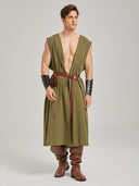 Men's Olive Green Sleeveless Ranger LARP Costume Set