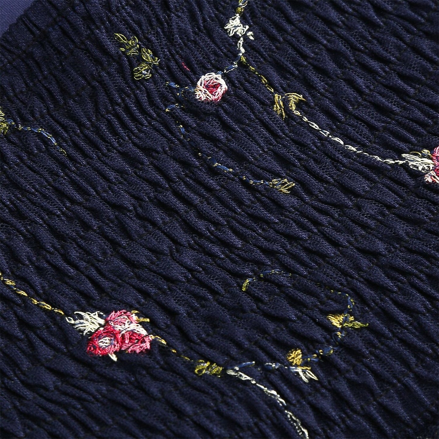 Embroidered Tie Strap Midi Dress