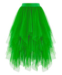Women's Red and Black Gothic High-Low Tulle Skirt