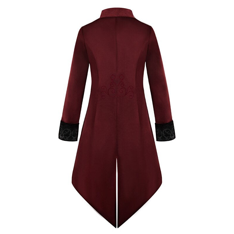 Men's Retro Vintage Steampunk Embroidered Tailcoat