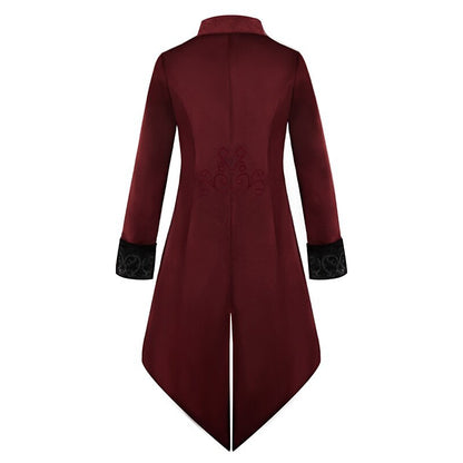 Men's Retro Vintage Steampunk Embroidered Tailcoat