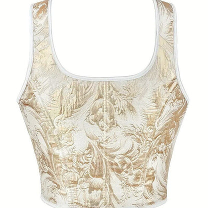 Victorian Style Jacquard Lace-up U-Back Corset