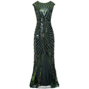 Vestido de noche verde con lentejuelas