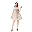 Oktoberfest Khaki Dirndl Dress with Lace Apron and Blouse - Retrorobe