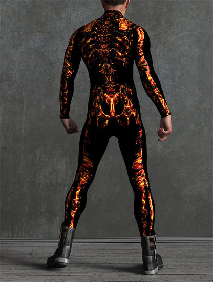 Men's Fire Style Skeleton Bodysuits